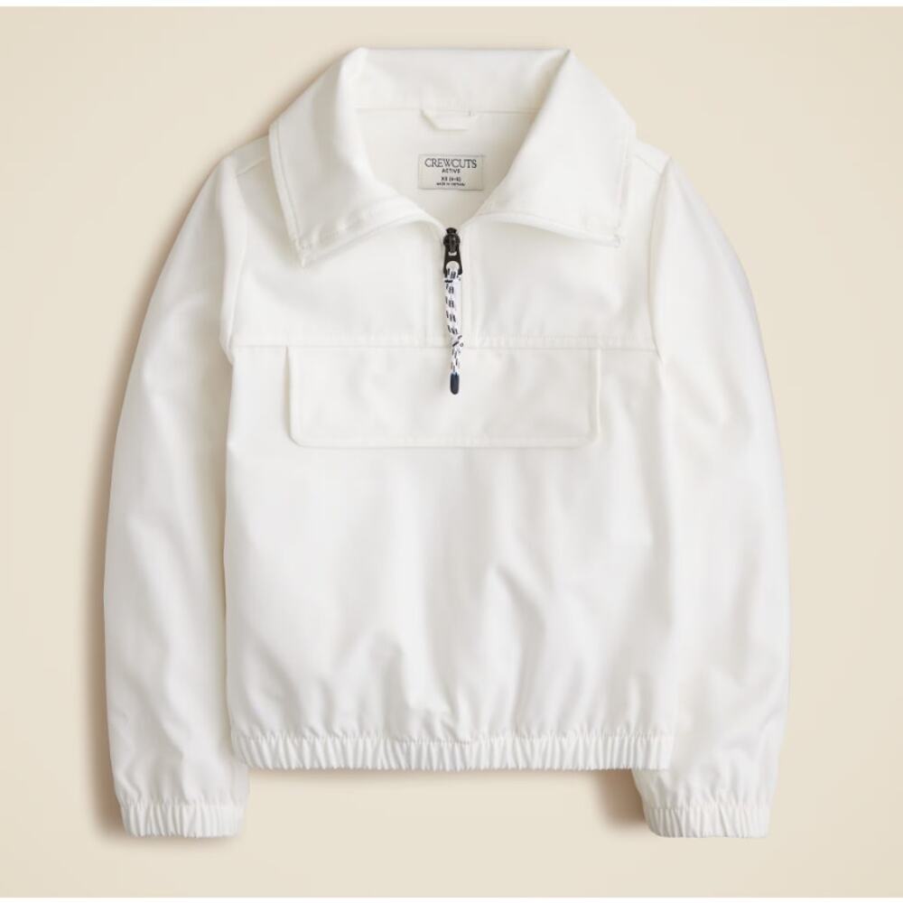 Crewcuts by J.Crew Active Anorak Jacket Girls XXL White Water Resistant 1/4 Zip
